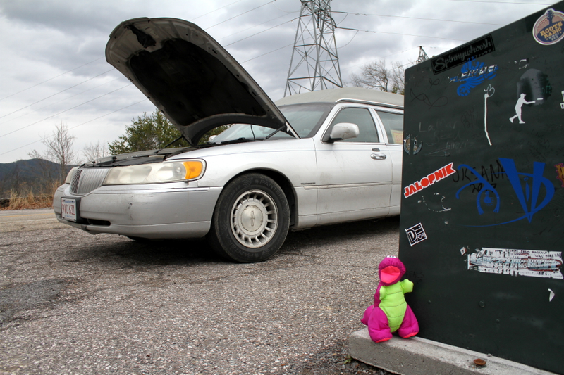 Letting the hearse cool off mid-way through the Tail of the Dragon.